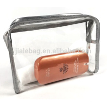 bolso cosmético claro flexible suave del maquillaje del bolso de TPU con el cierre de la cremallera